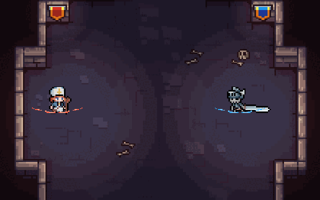 Two warbands facing each other across a lit dungeon floor